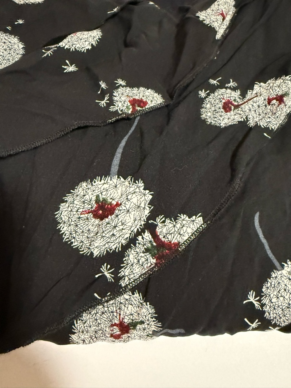 Anthropologie Deletta Wished Blooms Dandelion Print Blouse Split Sleeves Flowy - Picture 11 of 12